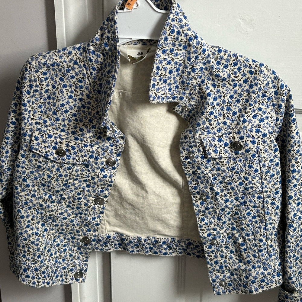 H&M Blue Floral Jean Jacket for Kids y.